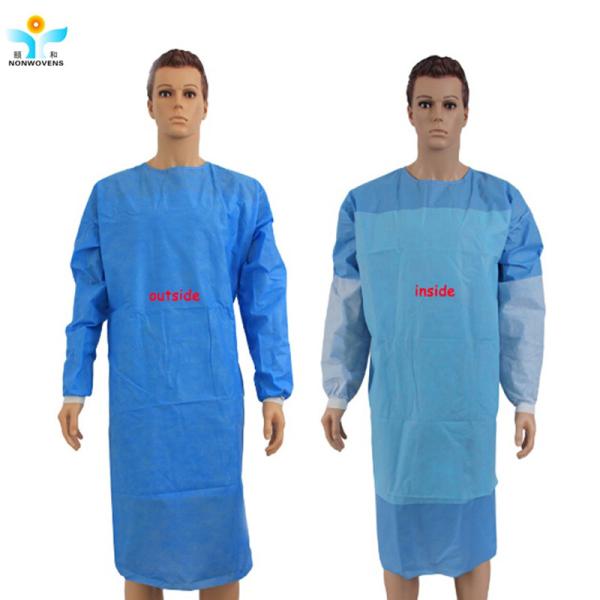 OEM Medical Reinforced Surgical Gown 40gsm With Knitted Cuff