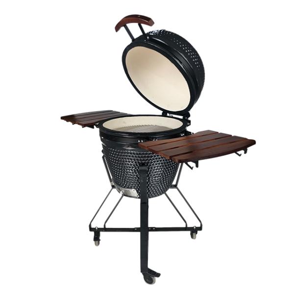 KIMSTONE 2023 Kamado Ceramic Grill with Trolley 21 Inch Egg Shaped Barbecue Kanka Grill Bbq Kamado Bono