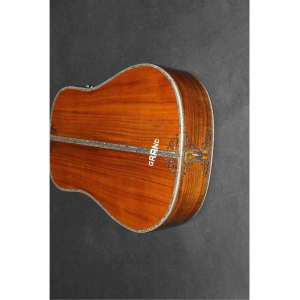 AAAA all solid koa wood guitar dreadnought body solid koa acoustic electric guitar abalone binding ebony fingerboard EMS