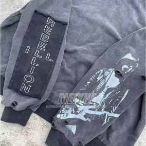 Custom Pullover Streetwear Acid Wash Hoodie Heavyweight Vintage Dtg Print Hoodie