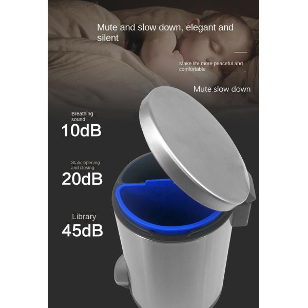 Household 10L Lobby Garbage Cans Stainless Steel Pedal Garbage Can