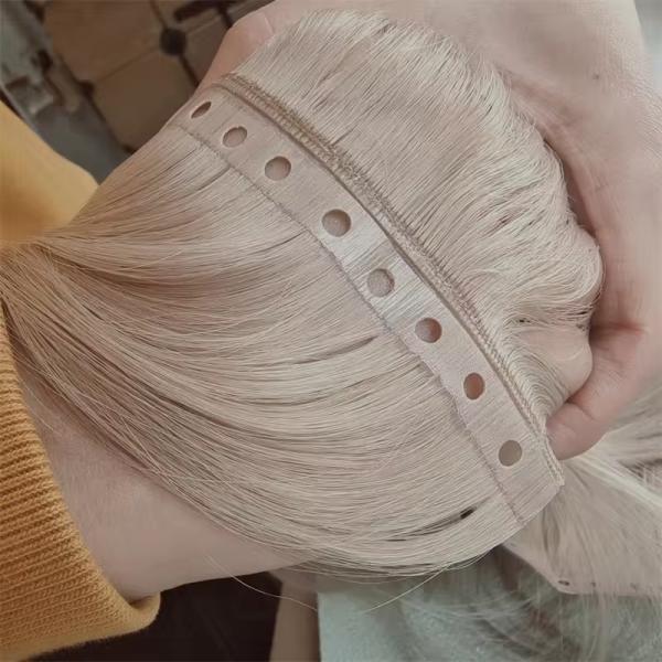 Double tape hair extensions with hole human hair tape hair extensions Genius weft