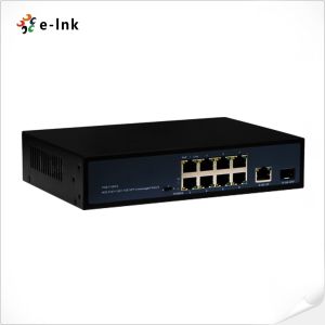 PoE Switch 8 Port 10/100/1000T 802.3at to 1-Port Uplink Ethernet and 1-Port