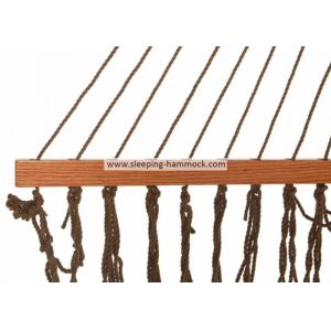 Soft Spun Deluxe Polyester Rope Hammock , Extra Wide Brown Portable Mesh Hammock