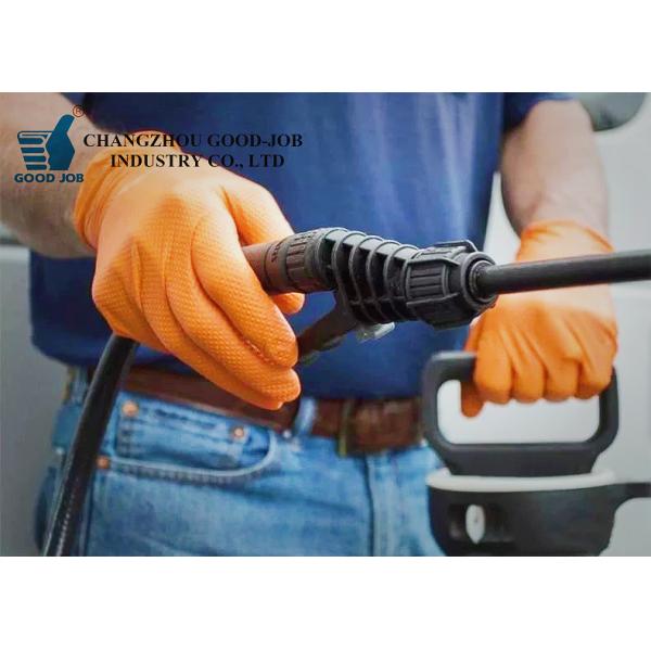 Orange Diamond Grain Heavy Duty Nitrile Glove Thickened 8mil 9mil