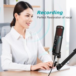 Wired Cardioid USB Desktop Microphone With Mute Button GESTTON