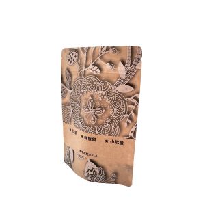 Zipper Top Kraft Custom Compostable Packaging Heat Seal Bags Stand Up Biodegrada