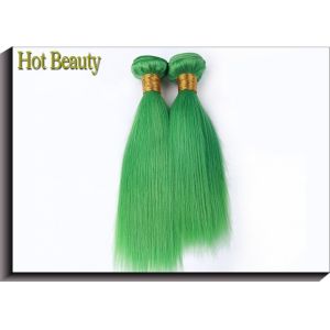 Quality Green 100% Remy Virgin Human Hair , Straight Peruvian Weave Bundles for sale