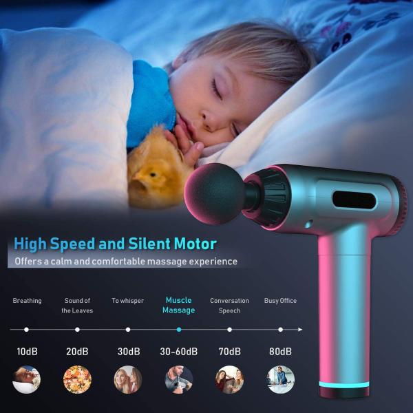 Rechargeable Hand Held Deep Tissue Massager Handheld Gun 30 Speeds 3200rpm