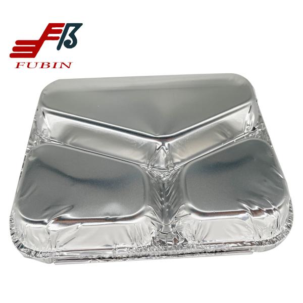 Buy Safety 3 Compartment Aluminum Foil Lunch Box 270mmx300mm at wholesale prices
