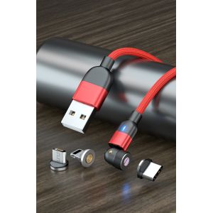 Buy cheap Magnetic Data cable 540° rotation USB Nylon Braided 3 in 1 data cable from wholesalers