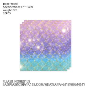 Mermaid Theme Tableware Set Mermaid Disposable Paper Plate Dinnerware Set