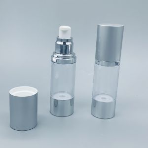 Silver transparent PP airless lotion pump bottle cosmetic packaging lotion