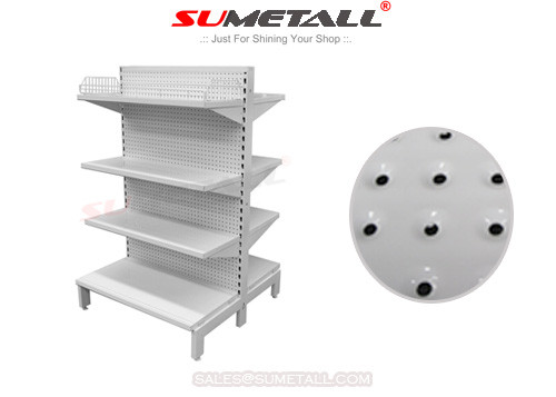 Buy Double Sided Gondola Retail Display Racks With Volcano Perforated Panel at wholesale prices