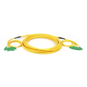 OS2 12 Cores Fiber Optic Breakout Cable SC APC To SC APC LSZH Yellow Jacket