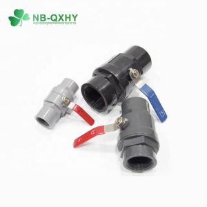 QX Stainless Steel Handle Plastic PVC 2 Pieces Ball Valve with Socket/Threaded