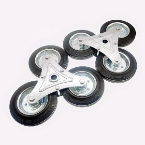 160mm Black Rubber Stair Climbing Caster with Roller Bearing