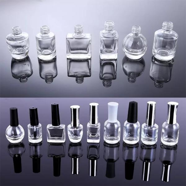 Top Quality Custom 5ml 8ml 10ml Matte Glossy Black White Empty Gel Nail Polish Glass Bottle With Cap Nail Supplies Factory