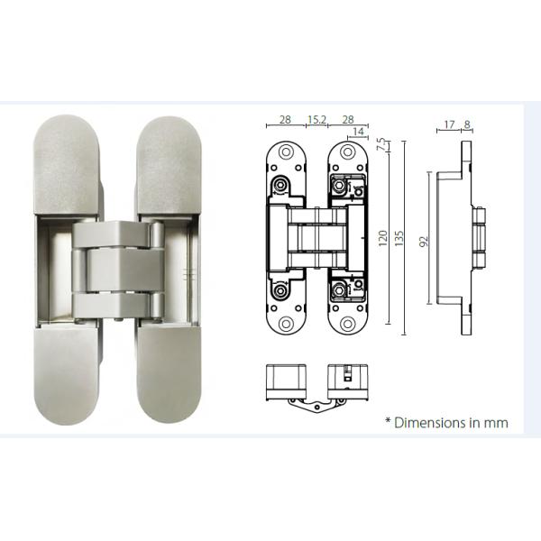 Commercial Door Hinge Hardware Satin PVD Titanium UNITY HB Series