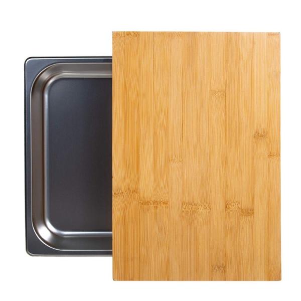 Buy Kitchen bamboo cutting board set Cutting board set with stainless steel tray at wholesale prices