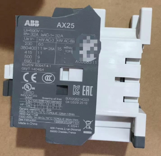 AX25-30-01-81 ABB Ac contactor Efficient reliable motor control solutions
