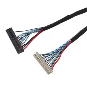 100% Test 1.25mm 2.0mm Pitch 20 30 40 Pin Connector LVDS Shielded Wire LCD