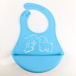 Eco - friendly silicone baby bibs Customized Logo Printed Waterproof Soft