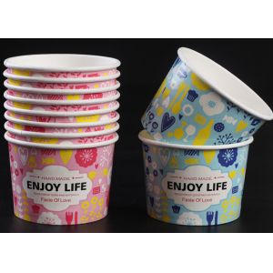 Customize 3-Scoops Ice Cream Cups With Lids and Spoons