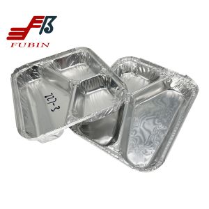 Safety 3 Compartment Aluminum Foil Lunch Box 270mmx300mm