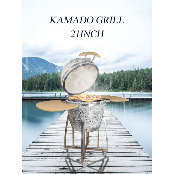 KIMSTONE 2023 New Arrival Customized XL 21 Inch BBQ Charcoal Grill Ceramic Kamado Grill Smoker