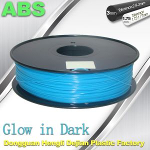 ABS Glow in The Dark 3d Printer Filament 1.75 / 3mm glow in dark Blue ABS