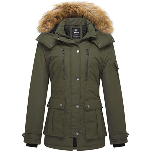 Buy 100% Oxford Synthetic Material Womens Long Puffer Coat Parka With Detachable Hood at wholesale prices