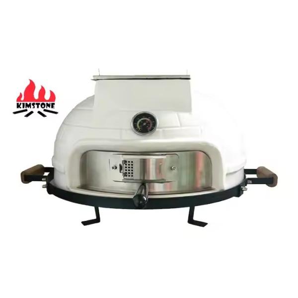 KIMSTONE 21 Inch Tabletop Pizza Oven Large Brick Pizza Stove White Portable