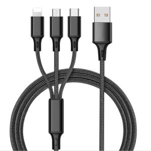 Type C USB 3 In 1 Data Cable , 3 In One Charging Cable Multi Function