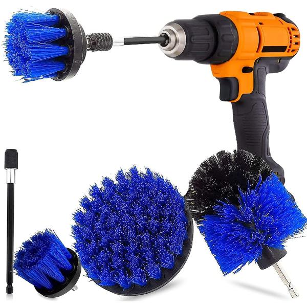 Buy M14 Shaft 4 Piece Power Scrub Drill Brush Set Medium Hardness 3.5in at wholesale prices
