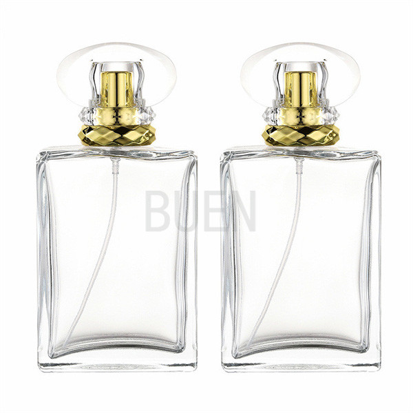 Buy Square Transparent Glass Material Perfume Bottle 50ml Clip 15mm at wholesale prices