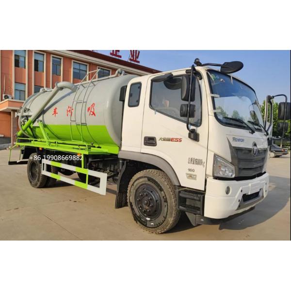 Foton 4x2 Driver 10000L Sewage Suction Truck with Vacuum Pump for Sucking Waste Water Vacuum Sewer Tanker Suction Truck