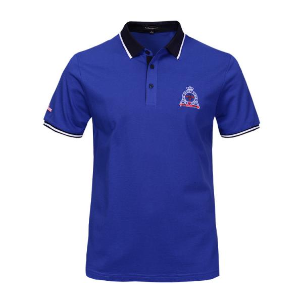 Buy logo embroidery short sleeve polo t-shirt men polo at wholesale prices