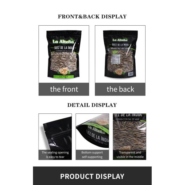 500g 1kg Zipper Dry Fruit Stand Up Pouch For Nuts Peanut Melon Seeds