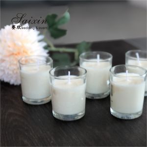 SX-C014 Wholesale Cheap Event Decor Tealight Glass Cup Real Wax Candle