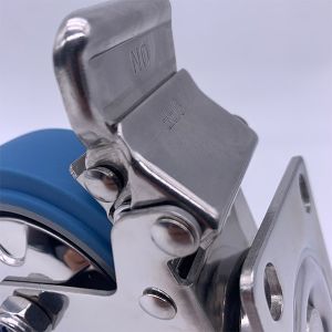 Heavy Duty Rubber Wheel Swivel Lockable Caster Elastic High Rebound 4 Inch