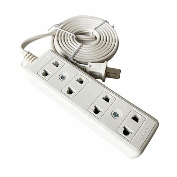 Buy White 3 M 4 M 5 M 2 Flat Pin Plastic Extension Cord Socket at wholesale prices