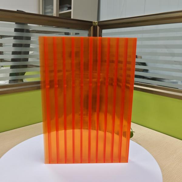 16mm Orange Polycarbonate Hollow Sheet High Strength Lightweight Thermal