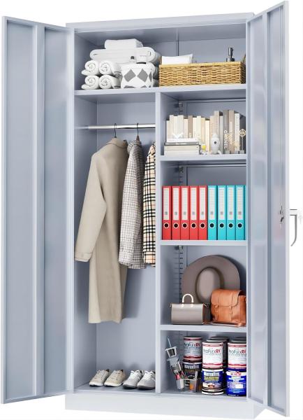 90x46x183CM gray wardrobe cabinet office furniture cabinet used in household