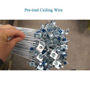 12 Gauge 10 feet Acoustical Pre Tied Ceiling Wire attached a 1-1/4" pin and 90°