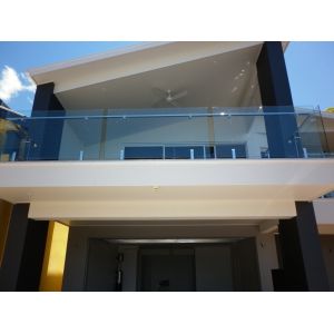 Balcony Transparent Tempered Railing Glass 12mm Thickness No holes