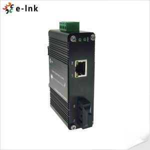 Mini Industrial 100BASE-FX to 10/100BASE-T 60W PoE++ Media Converter with IEEE802.3af/at compliant