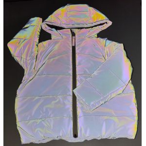 Refletive Rainbow Fabric White 0.12mm Thickness