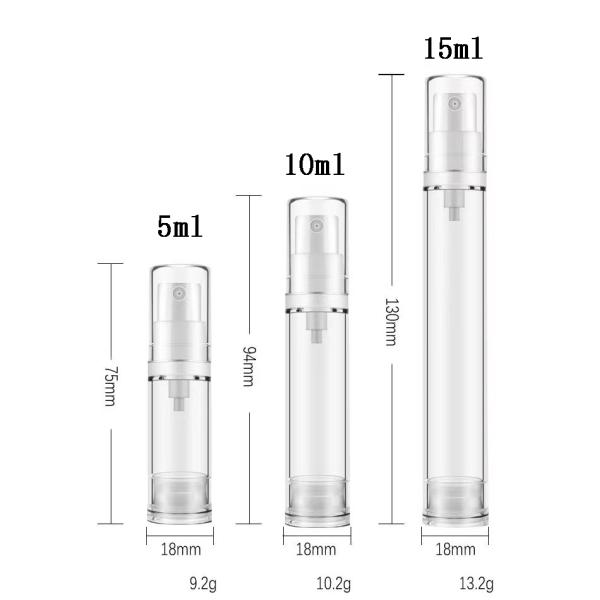 Screen Printing 10 ml Airless Pump Bottle Lotion Mist Spray Pump Sprayer Cosmetic Packaging