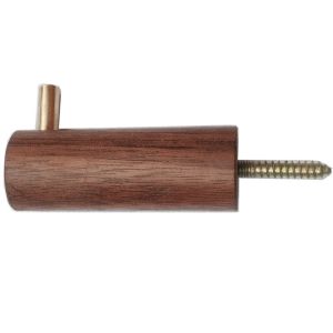 Modern Wooden Coat Hook with Brass Stick - Sapele Walnut Beech